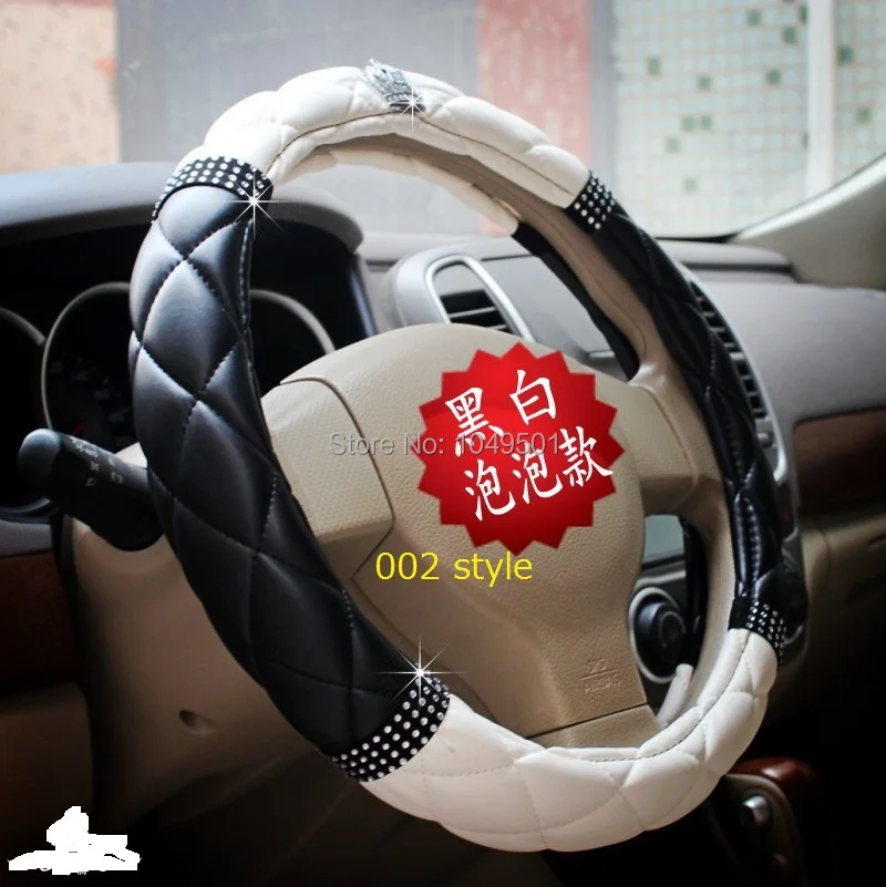 Car Steering Wheel Cover 38CM/15'' Universal artificial diamond studded