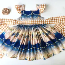 Новинка года; детская одежда с принтом тыквы на Хеллоуин милые платья для девочек праздничное платье принцессы с поясом и воротником