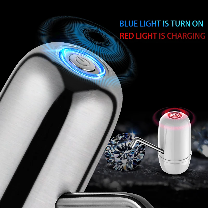 Mini Cold Water Dispenser Stainless Steel Powerful Dual Pumps Rechargeable Automatic Electric Gallon Water Bottle Pump Dispenser