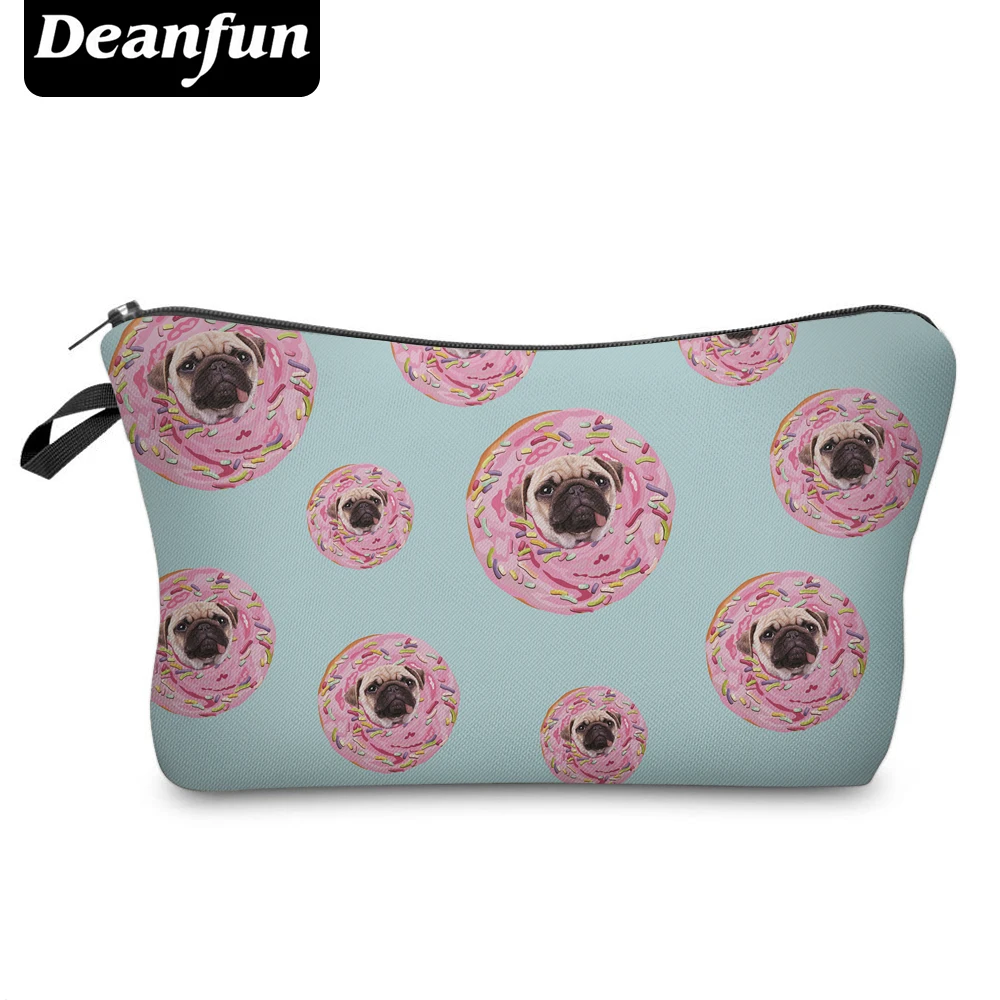 

Deanfun 3D Cosmetic Bags Printed Donut with Pug Cute for Women Travel Storage Makeup 50789 #