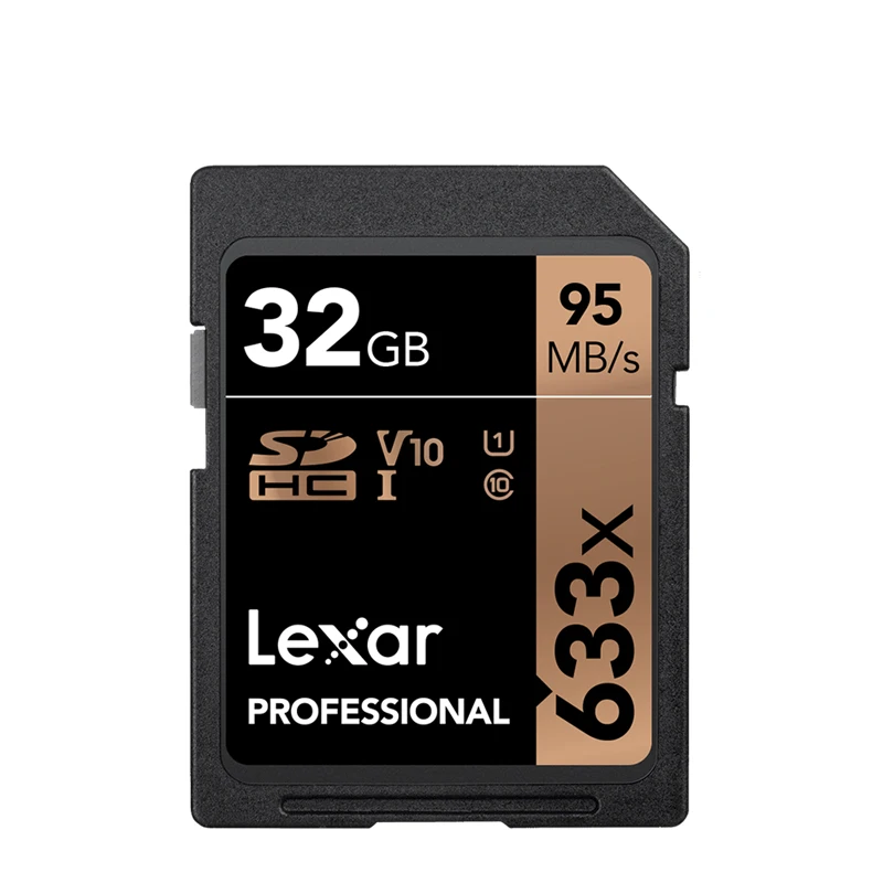 Оригинальная Lexar 633x sd-карта 16 ГБ 32 ГБ 64 Гб класс 10 SD SDHC SDXC карта памяти 128 ГБ 256 ГБ 512 ГБ для цифровых зеркальных камер/HD Камер - Емкость: 32GB