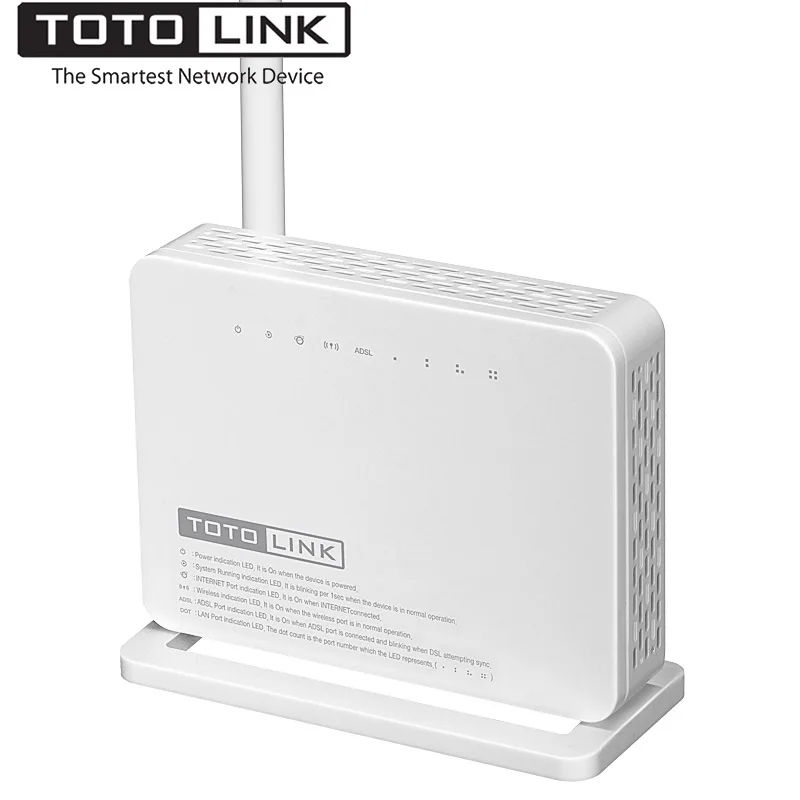 

TOTOLINK ND150 150Mbps Wireless ADSL 2/2+ Wireless Wifi Modem Router, Wi-Fi Repeater with 4-port switch in One, Support ADSL/WAN