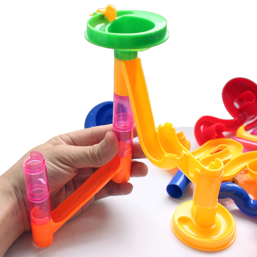 Мрамор Run детские игрушки для детей пластик моделирование наборы DIY сборки 3D модель здания Конструкторы с подвижной булавки шары