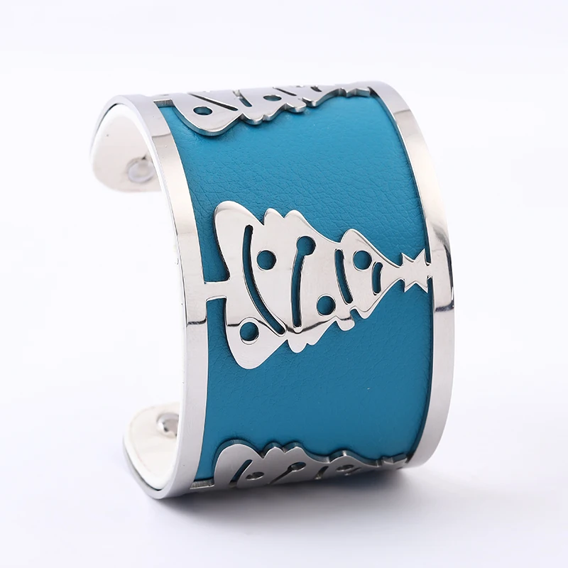 

Christmas tree DIY Stainless Steel Bracelets Bangles For Women Accessories 12 Color Reversible Leather Cuff Bangles Pulseiras