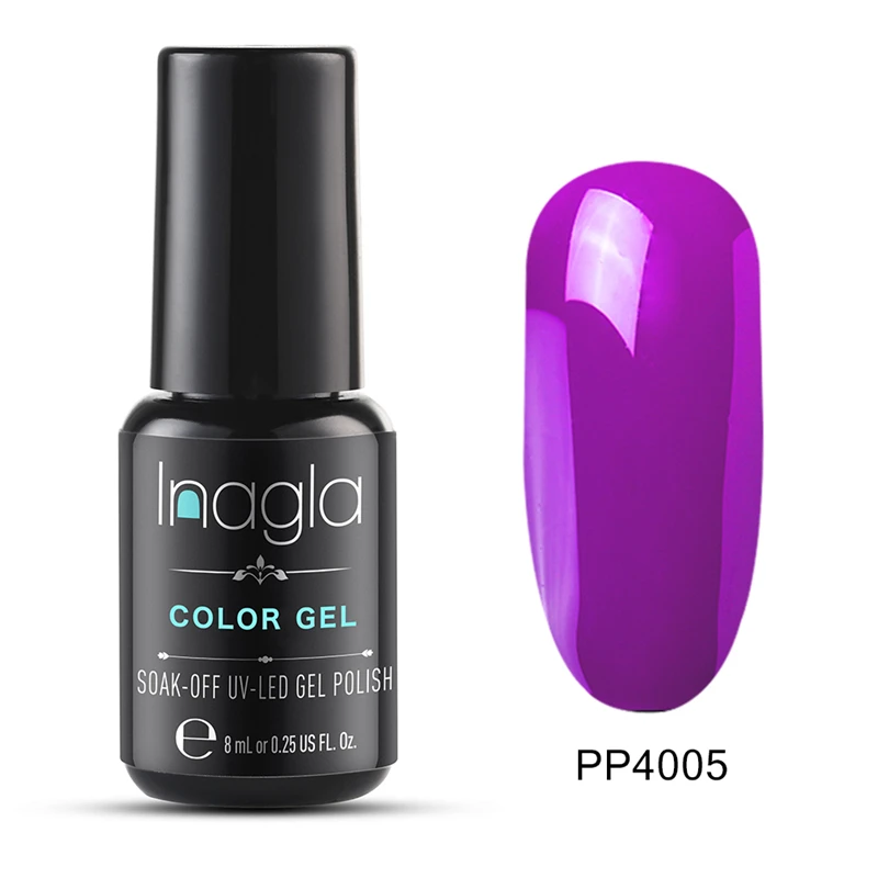 Inagla Гель-лак 8 mlфиолетовая серия 24 цвета лак для ногтей Гель-лак для нейл-арта замочить от Vernis стойкий Цветной Гель-лак для ногтей - Цвет: PP4005