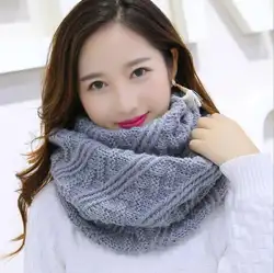 Теплые трикотажные шарфы зима снуд простой сплошной цвет воротник женские зимние шарфы вязаный шейный платок S-2