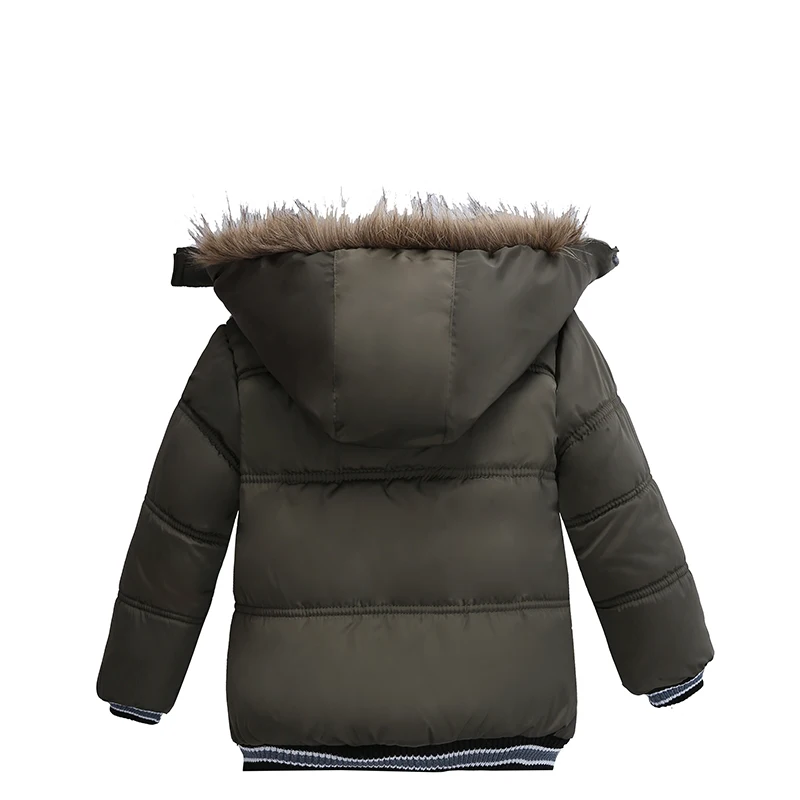 Зимнее детское теплое пуховое пальто для маленьких мальчиков и девочек однотонная детская верхняя одежда с капюшоном и длинными рукавами Модный зимний комбинезон