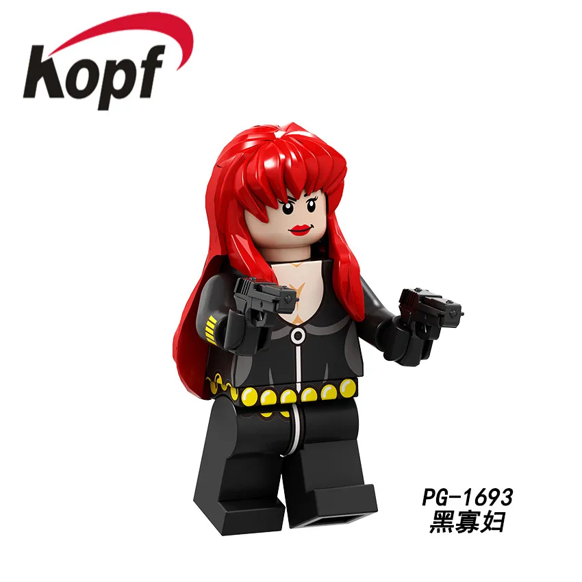 

20Pcs Wholesales Legoed Minifigured Black Widow Captain America Card magic Building Blocks Bricks Gift Toys For Children PG1693