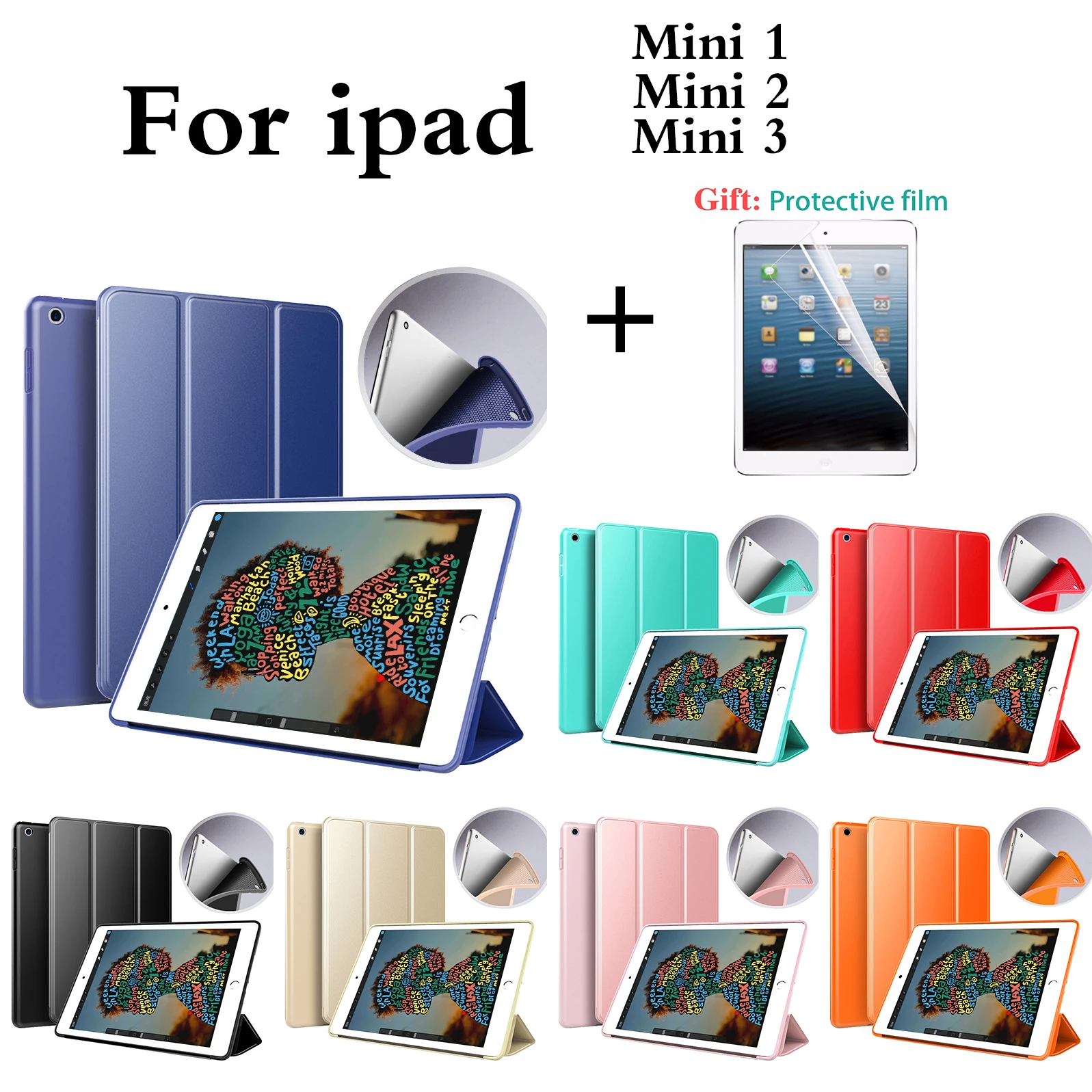 Per Il Caso Di Ipad Mini 3 2 1 Dell'Unità Di Elaborazione Di Cuoio Auto Di Sonno Guscio Protettivo Per Apple Ipad Mini 1/Mini 2/Mini 3 Della Copertura