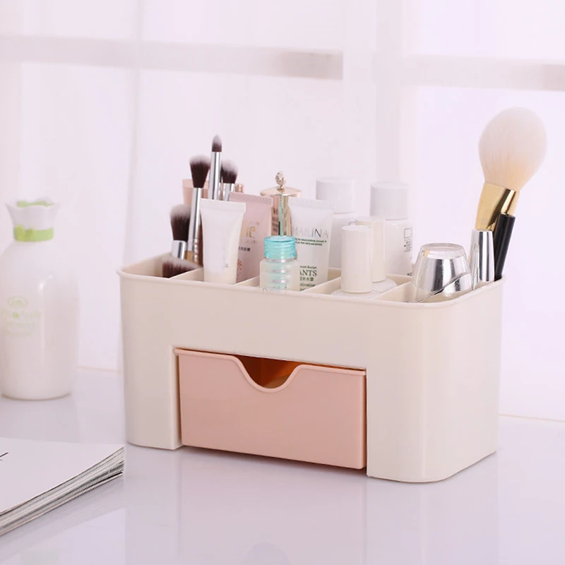 ONNPNNQ Plastic Cosmetic Storage Box Multifunction Desktop Drawer Makeup Organizers Basket Safe Small Home Storage Containers7