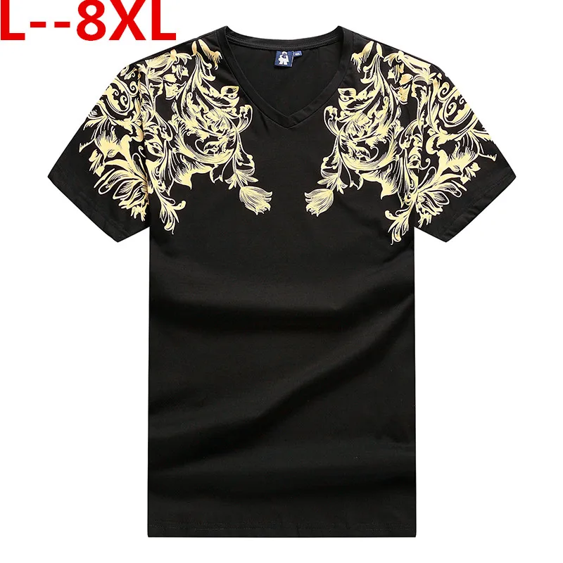 10XL 8XL Новые мужские футболки с v-образным вырезом, тонкая футболка с коротким рукавом, Мужская мерсеризованная хлопковая брендовая одежда, повседневная мужская футболка