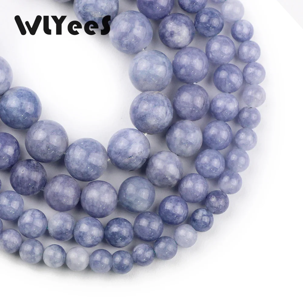 WLYeeS натуральный камень Royalblue sea Stone 6 8 10 12 мм Синий Круглый свободный космический