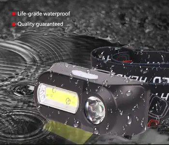 

Waterproof Outdoor Camping Portable Mini XPE+COB LED Headlamp USB Charging Fishing Headlights Flashlight