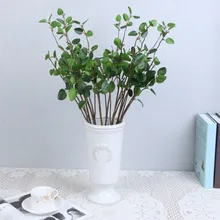 Искусственные зеленые растения с 2 Вилы Малый листьев эвкалипта орнамент для свадьбы домой стол офис сад брак украшения