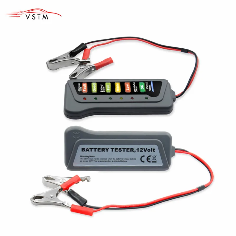 

With 6 LED light Display Battery Tester Digital Capacity Tester Checker For 12V Battery Power Supply Tester Measuring Instrument