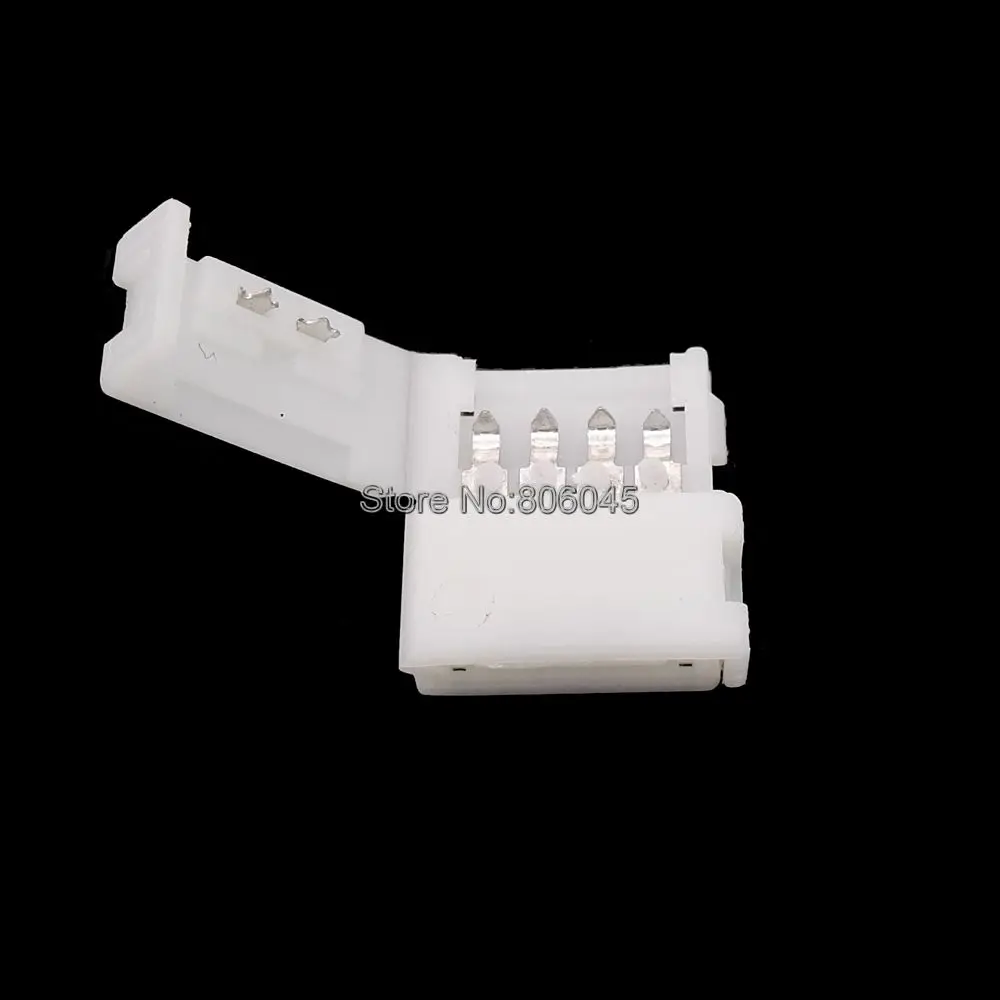 50pcs/lot! 4Pin 4 Pins LED Strip Connector 10mm PCB Board Solderless