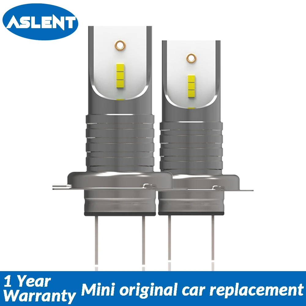 

Aslent New Short Mini Size H7 LED Bulbs Car Headlights Headlamp CSP Chips for Auto lights lamps 30W/bulb 8000lm 6500K 12v 24v