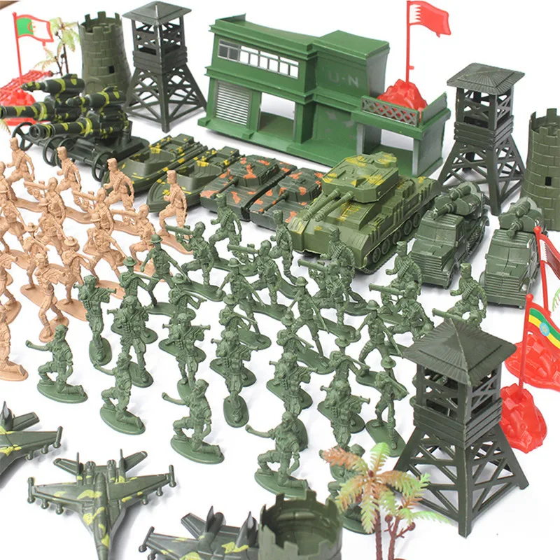 

122 PCS/Set 6CM High Quality Military Equipment Plastic Soldier Model Toys For Boy Best Brinquedos Gift For Kids Toys Wholesale