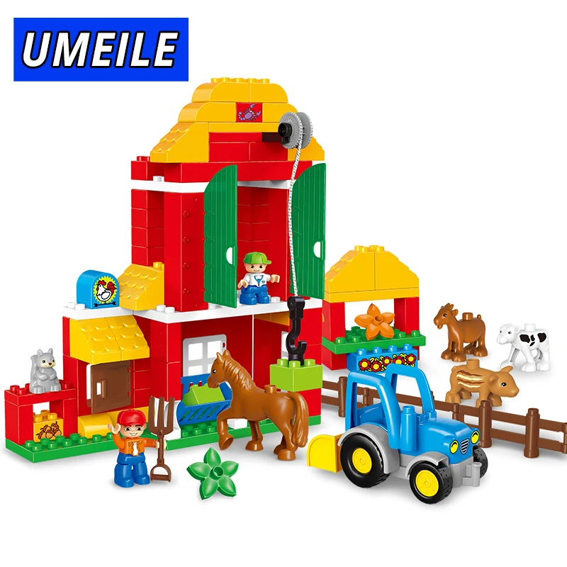 Бренд UMEILE 123 шт. оригинальные животные большие частицы Строительные блоки Набор