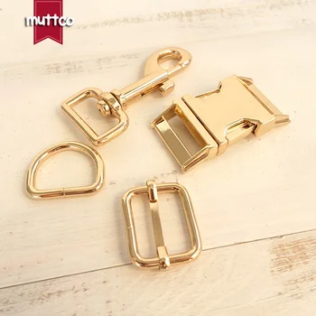 

20sets/lot (metal buckle+adjust buckle+D ring+metal dog clasp/set) Wholesale golden accessory 25mm metal DIY dog accessories