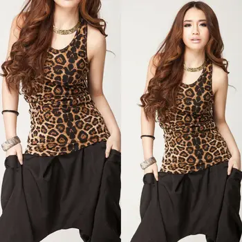 

Stylish Women Leopard slim Vest Top Sleeveless O Neck Tank Tops summer Casual Sweatshirt Bottoming Vest Shirt Ladies Basic Cami