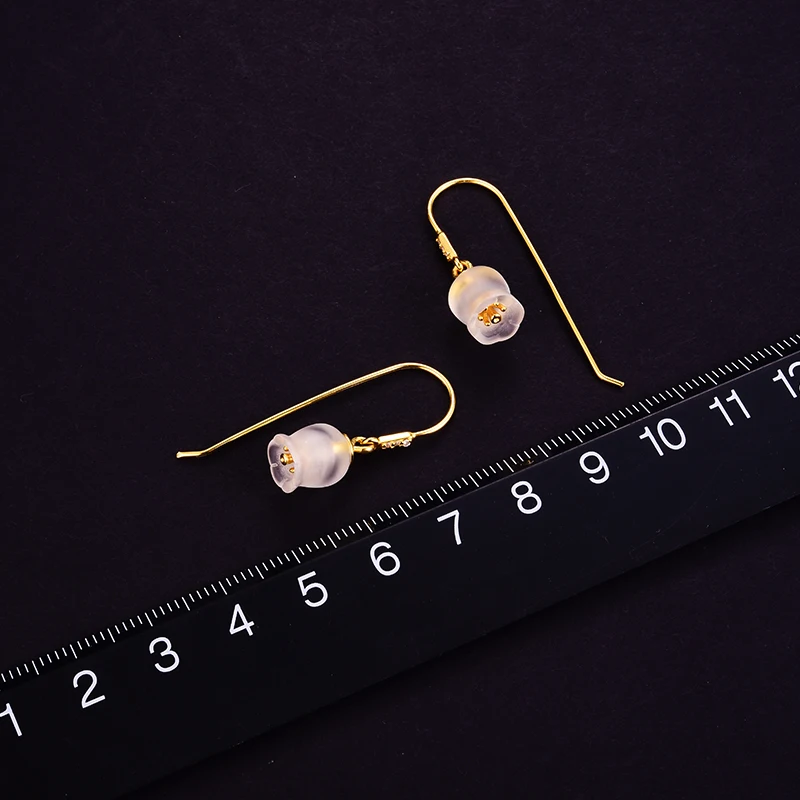Lotus Fun Настоящее серебро 925 пробы серьги с натуральным кристаллом хорошее