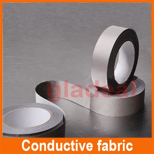

30mm*20 Silver Adhesive Conductive Fabric Cloth Tape for Mobilephone Cable, LCD/PDP, EMI Shielding,ELECTRONIC COMPONENTS repair