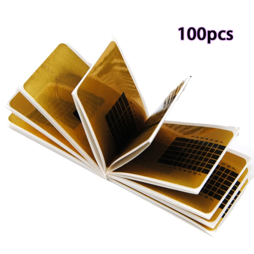 

100Pcs Professional Nail Forms Acrylic Curve Nail Extension Stickers U Shape French Tips Guide Nail Form Styling Tools