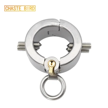 CHASTE BIRD Male Stainless Steel Cock Ring Pendant Scrotum Testicle Chastity Belt Kali's Teeth Penis Sex Toy BDSM A149 4