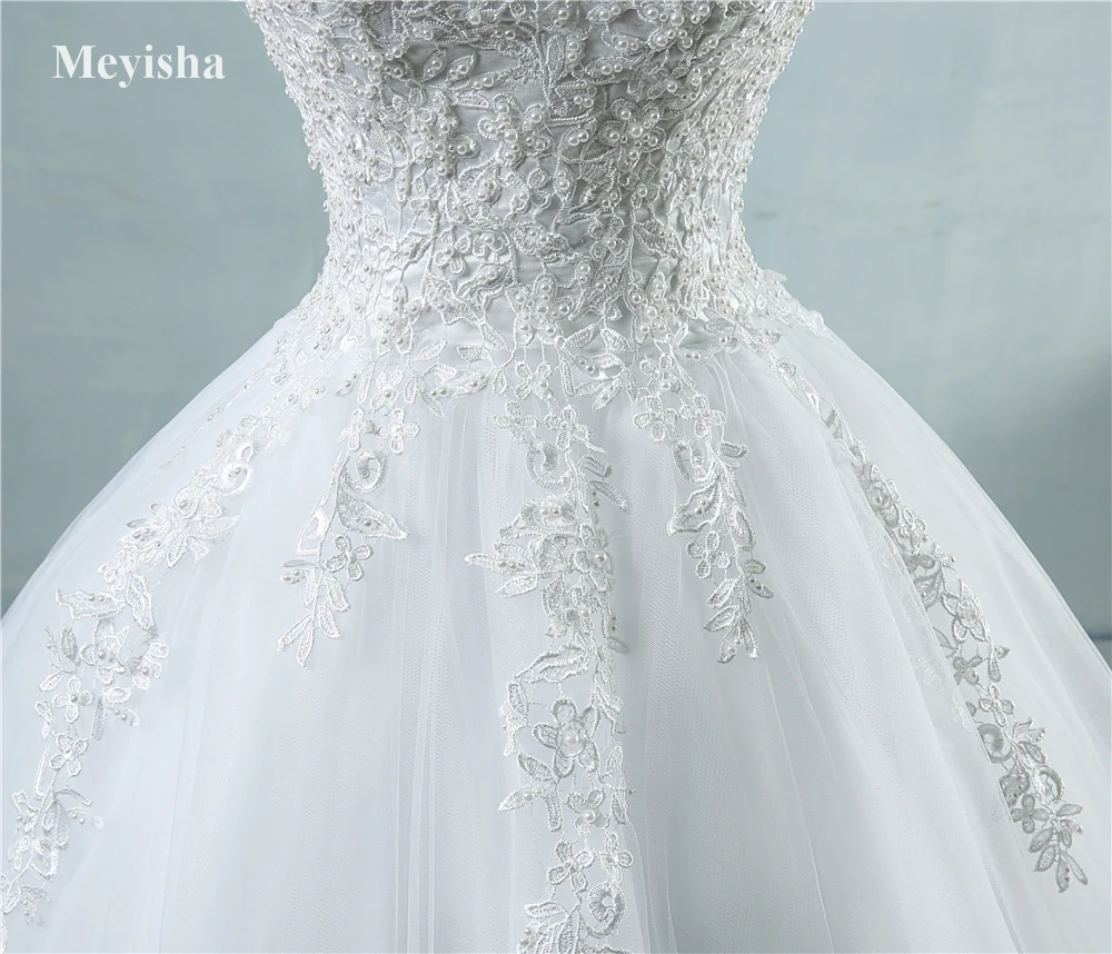 Zj9076 Ball Gowns Spaghetti Straps White Ivory Tulle Wedding