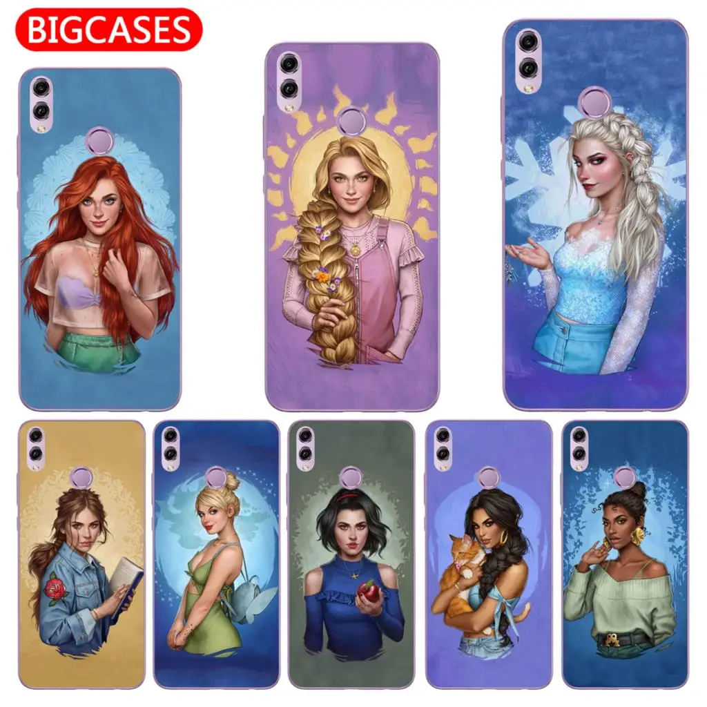 

For Huawei Honor 8X Case Cover 6.5" Soft TPU Silicone Popular Cute Sexy Girl Mermaid Snow White Elf Princess Painted Phone Case