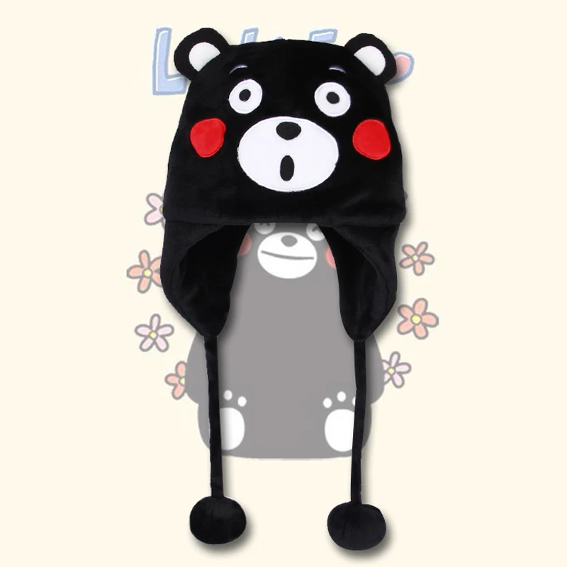 Дизайнерская плюшевая зимняя теплая Милая шапка Kumamon с медведем для мужчин и