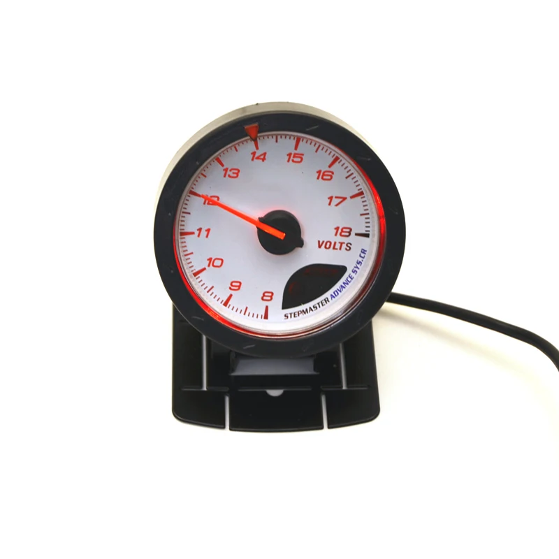 

2.5" 60MM Volt Gauge Meter 8-18V White Face With Logo