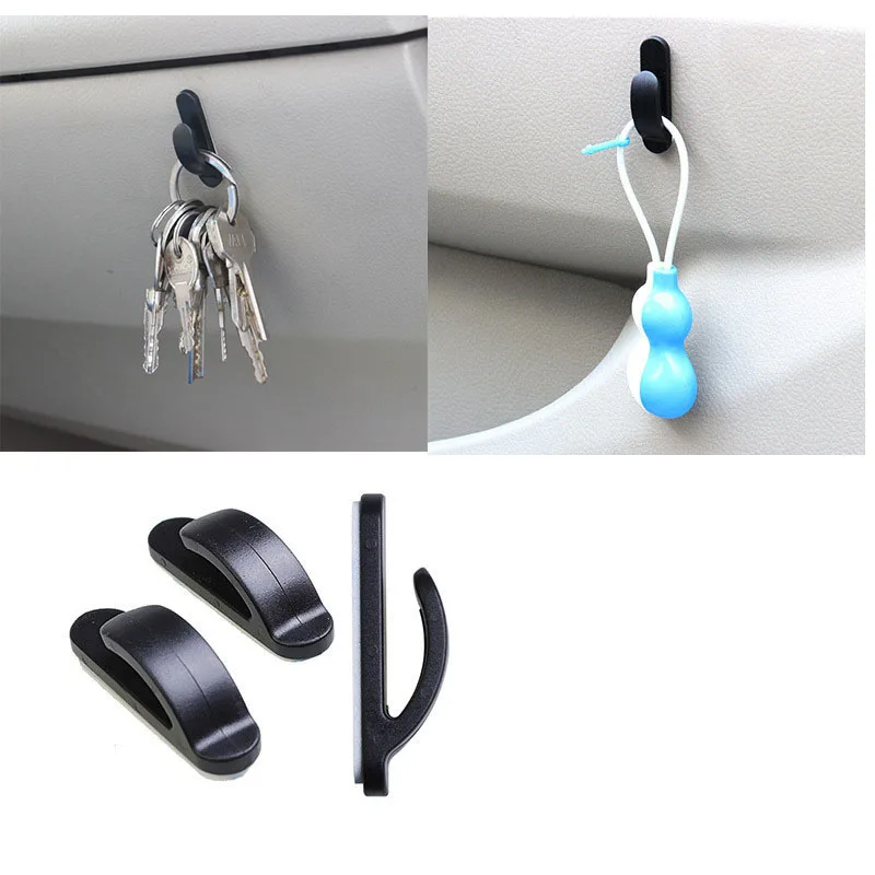 

1Pair Auto Car Truck Convenient Bag Key Purse Holder Hanger Plastic Hook Black Hanger Organizer Clips Car Coat Hanger