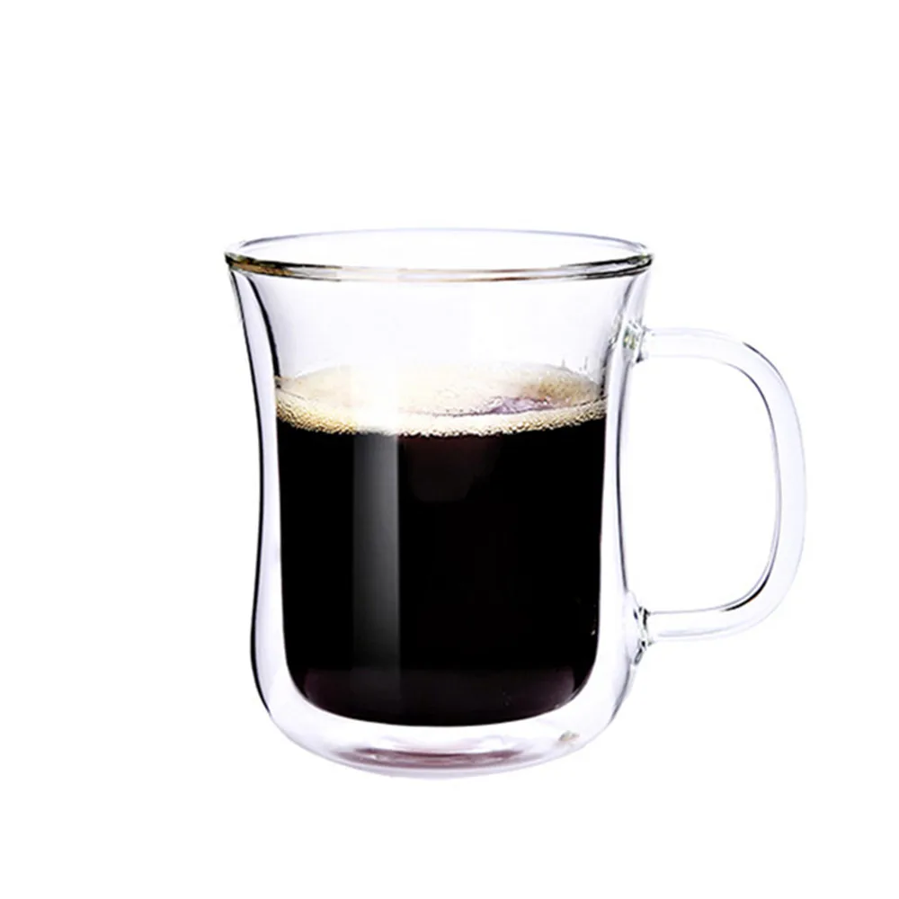 Double Wall Glass Cup With Handle Coffee Mug Bicchieri Vetro Colorati