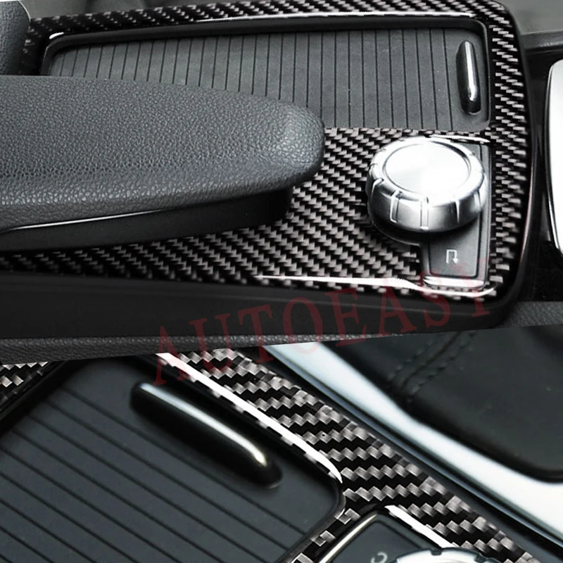 

For Mercedes Benz W204 W205 W212 C Class E Coupe RHD Real Carbon Fiber Interior Water Cup Holder Panel Frame Trim Car-Styling