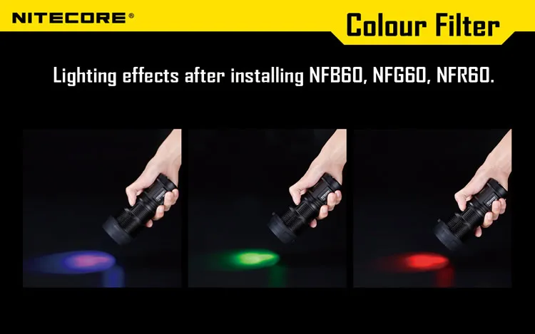 NITECORE 60 мм фильтр NFR60 NFG60 NFB60 NFD60 для TM11 TM15 MH40 MH40GT EA8 EA81 MH41 50 мм фильтр NFR50 NFG50 для P30 P36 TM06S