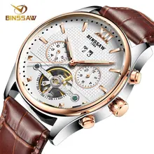 BINSSAW Mens Watches Casual Top Brand watch Luxury business Wristwatches fashion tourbillon Mechanical Watch Relogio Masculino
