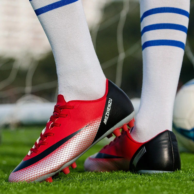 Логотип личного брэнда Имя Размер 34-44 взрослых мужчин тапки professional футбольные бутсы для детей длинный ноготь Спайк футбольные бутсы