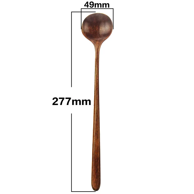 Длинная ложка, 1 шт., деревянная, корейский стиль, 10,9 дюймов, натуральная деревянная ложка с длинной ручкой для супа, кухонная мешалка, кухонные инструменты