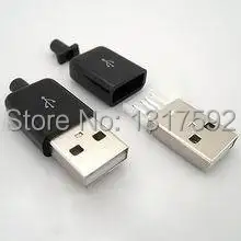 

10pc/lot DIY USB 2.0 A Male Assembly Adapter Connector Plug Socket black