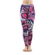 Модные женские сексуальные фиолетовая с принтом мандала, леггинсы для тренировок, обтягивающие штаны для фитнеса