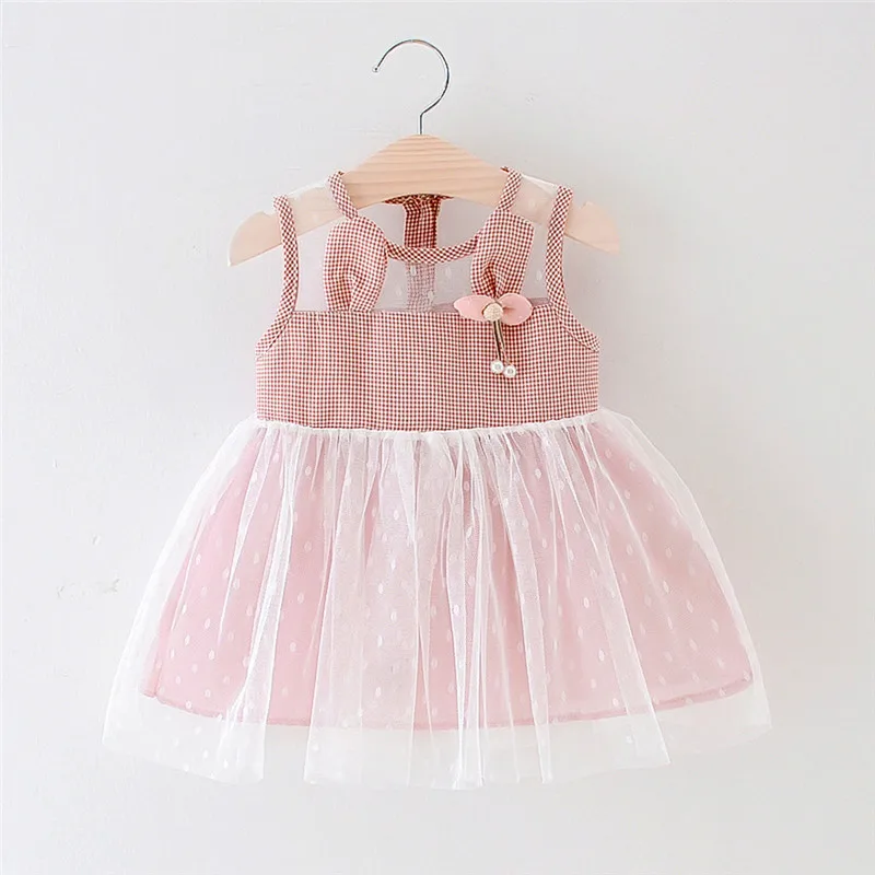 Летнее кружевное лоскутное розовое платье для маленьких девочек; платье принцессы на день рождения для маленьких девочек; Vestido Barboteuse B Fille; Прямая поставка; 2