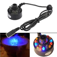 Popular Ultrasonic 12-LED Mist Maker Fogger Atomizer Air Humidifer Water Fountain Pond Skin Care Free Shipping