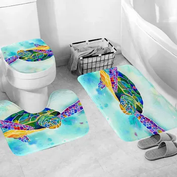 

ISHOWTIENDA 3pcs Non-Slip Bath Mat U-shaped Pad Bathroom Kitchen Carpet Decor Bathroom supplies