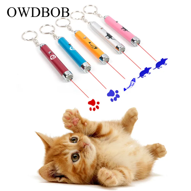 

OWDBOB Creative Pet Cat LED Laser Pointer Light Pen With Bright Animation Mouse Shadow Funny Cat Playing Toy Pet Chaser Toys