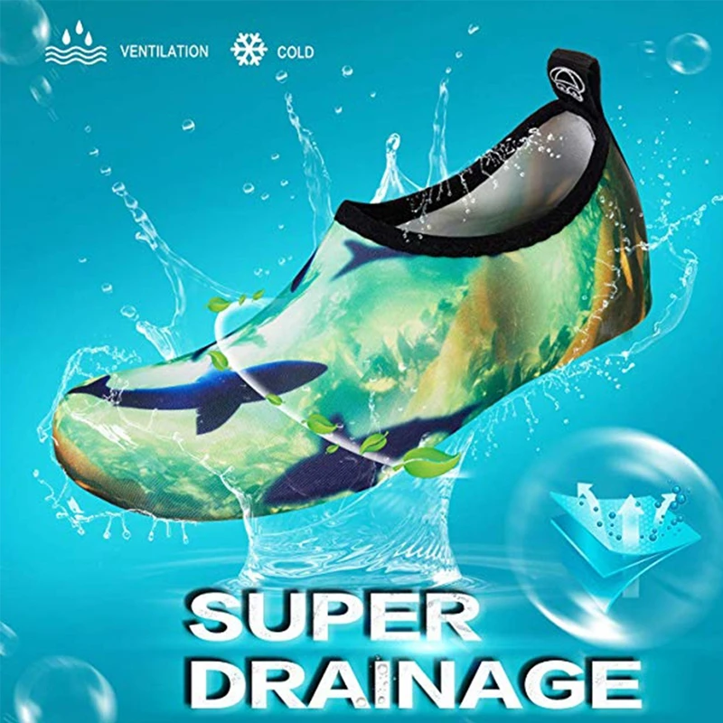 في الهواء الطلق الشاطئ الرياضية مرنة الرجال والنساء الشاطئ التجفيف السريع أحذية المنبع الأحذية الطباعة تمتد تنفس عدم الانزلاق