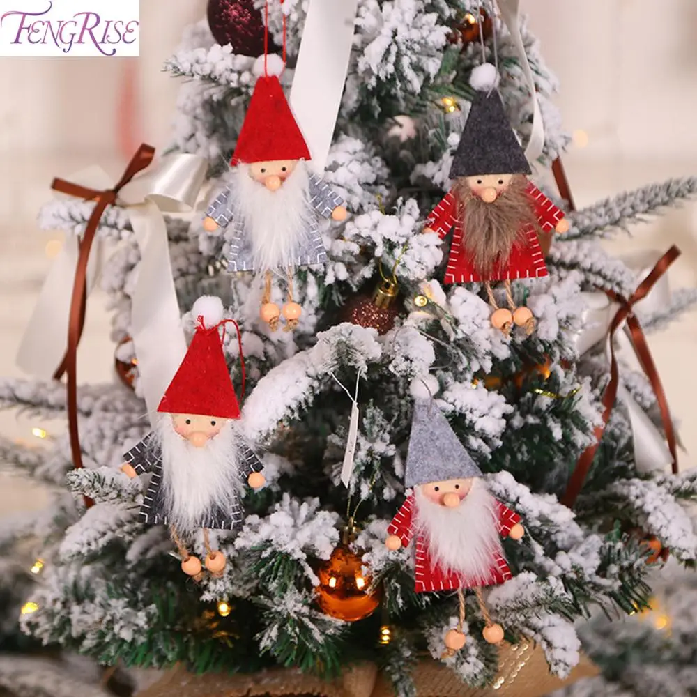 FENGRISE Merry Christmas 2019 подвеска на елку Санта Клаус деревянное Рождественское