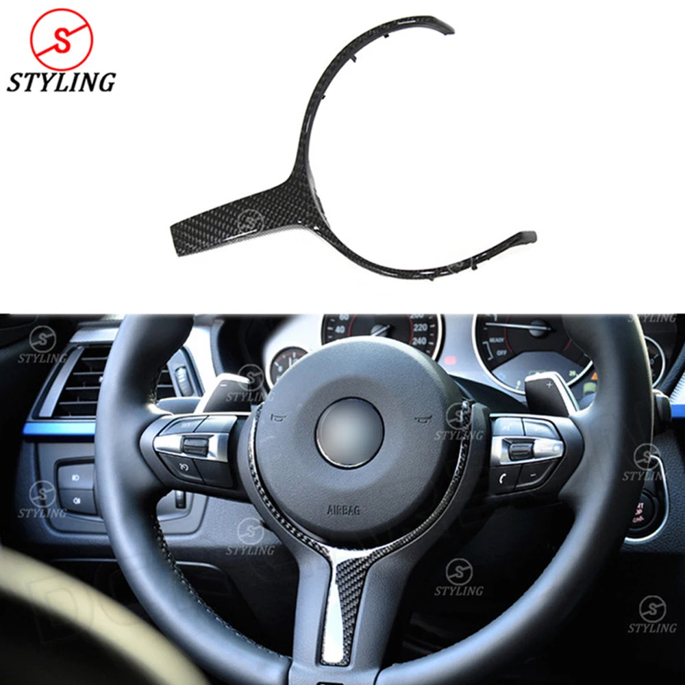 For BMW F10 F15 F30 Carbon Fiber Steering wheel Patch trim Cover 1 2 3