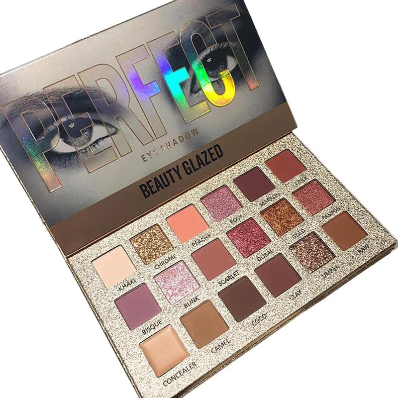 

Beauty Glazed Eyeshadow Palette 18 Colors Nude Shining Makeup Glitter Pigment Smoky Eye Shadow Pallete Waterproof Cosmetics